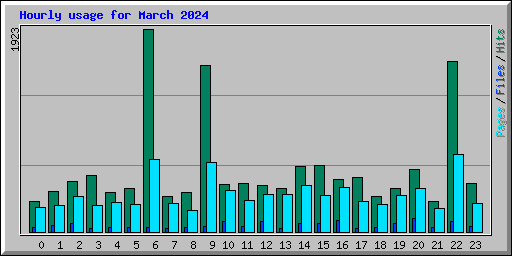 Hourly usage for March 2024