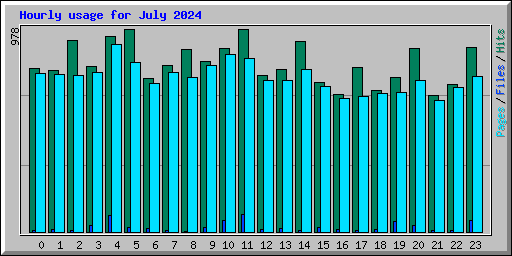 Hourly usage for July 2024